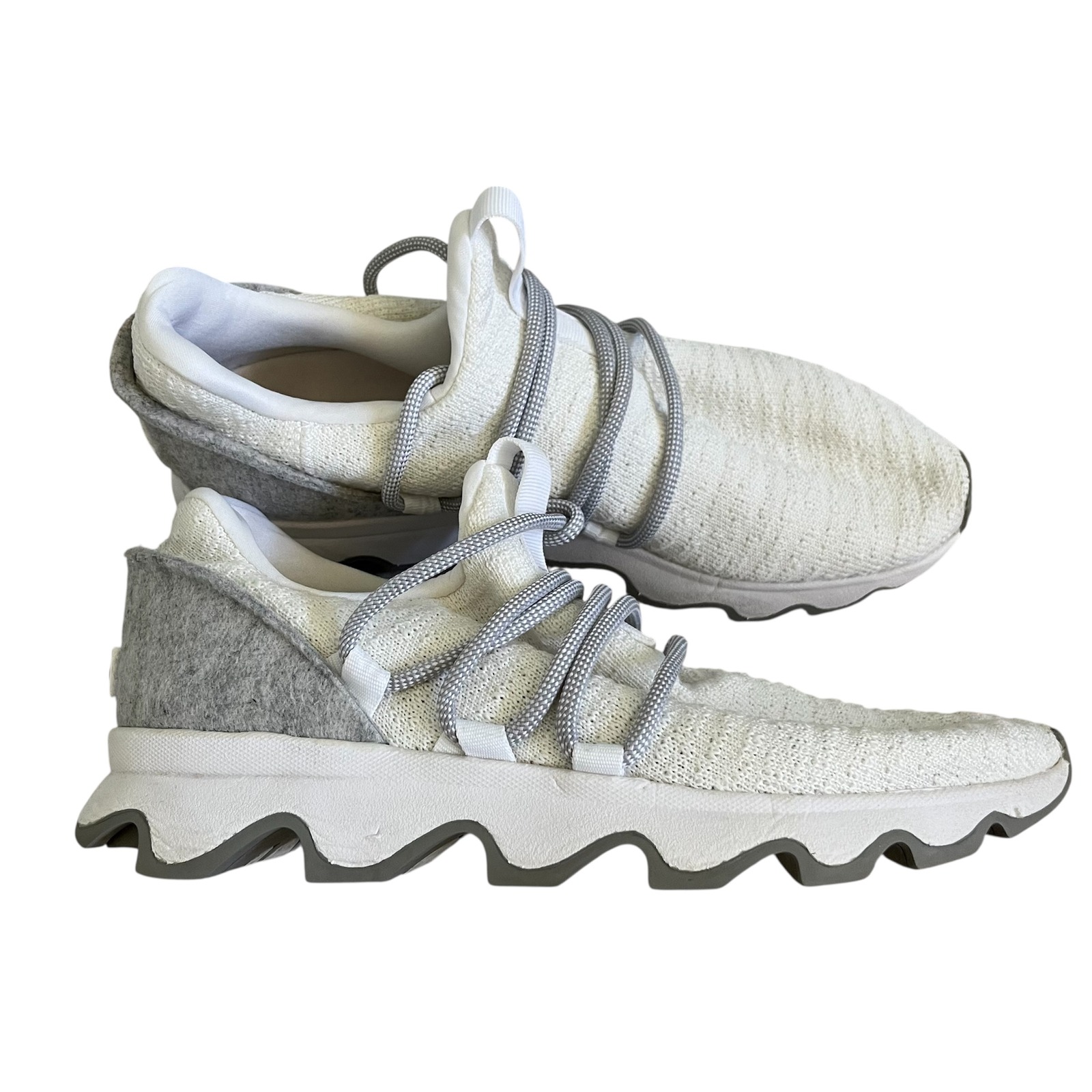 Sorel Kinetic Impact Lace Sneakers Shoes White Gray Nl3227-100 Womens 8 Casual